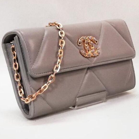Authentic CHANEL CC Lambskin Wallet on Chain WOC Shoulder Crossbody Bag Leather - Picture 6 of 10